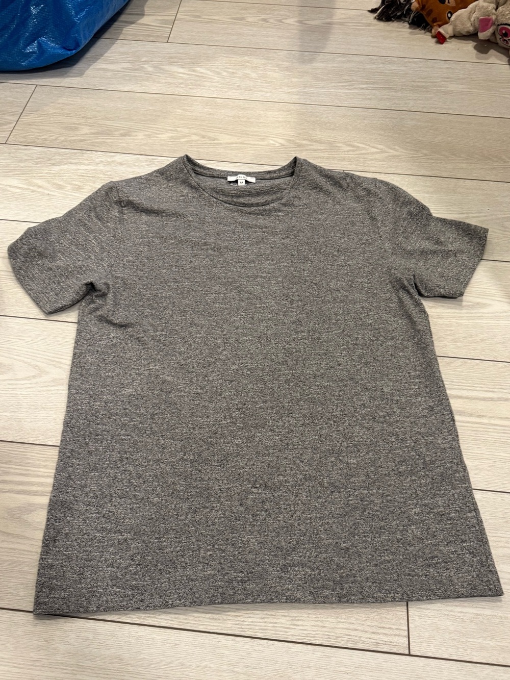 REISS medium cotton short sleeve tee heathered grey casual neutral minimalist
